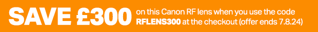 Save £300 on this Canon RF lens when you use the code RFLENS300 at the checkout (offer ends 7.8.24) 