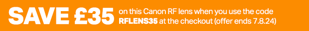 Save £35 on this Canon RF lens when you use the code RFLENS35 at the checkout (offer ends 7.8.24) 