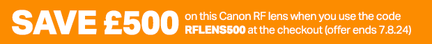 Save £500 on this Canon RF lens when you use the code RFLENS500 at the checkout (offer ends 7.8.24) 
