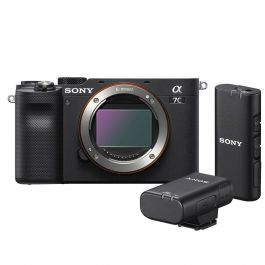 Sony Alpha A7C Digital Camera with Wireless Microphone - Black