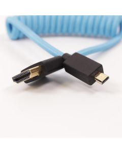 USED Kondor Blue Micro HDMI To Full HDMI Cable 12"-24" Braided Coiled - Blue