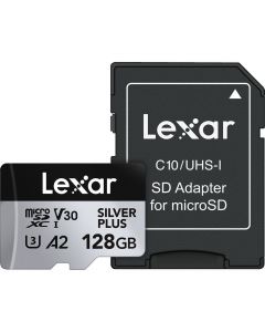 Lexar 128GB micro SDXC Silver Plus UHS-1 V30 R205/W100MB/s + SD Adapter