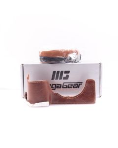 USED MegaGear MG1955 Ever Ready Genuine Leather Camera Half Case compatible with Sony Alpha 7C - Brown