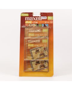 USED Maxell DVD-RW 30mins 1.4gb For Video Camera - 3PACK - New Old Stock