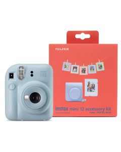 Fujifilm Instax Mini 12 Compact Instant Film Camera With Accessory Kit: Pastel Blue