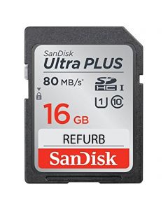 SanDisk Ultra Plus SDHC 16GB 80MB/S Class 10 UHS-I V10 (Refurbished)