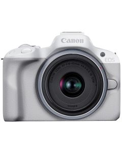 Canon EOS R50 APS-C Digital Mirrorless Camera with 18-45mm IS STM Lens - White