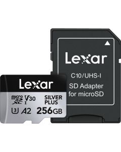 Lexar 256GB micro SDXC Silver Plus UHS-1 V30 R205/W100MB/s + SD Adapter